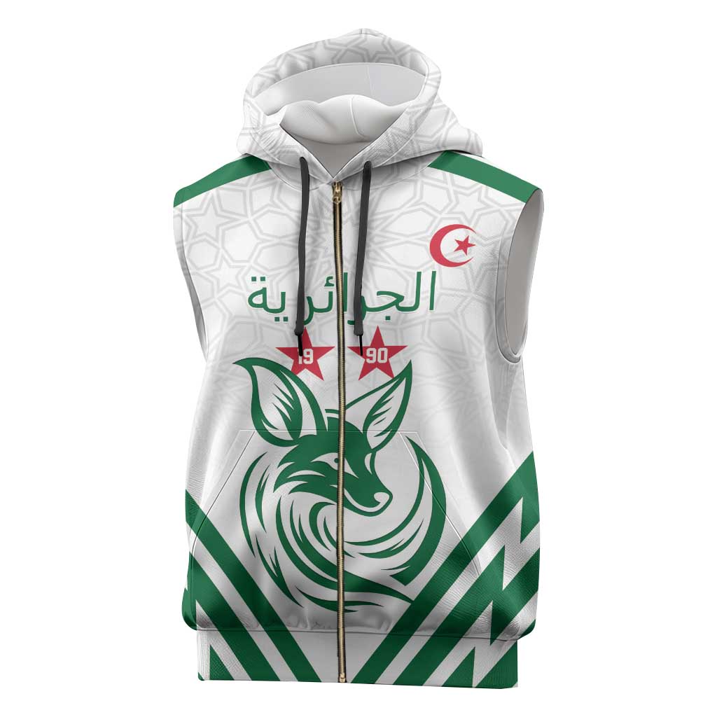Algeria Football Custom Sleeveless Zip Hoodie Go Champions - African Pride