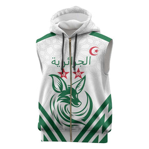 Algeria Football Custom Sleeveless Zip Hoodie Go Champions - African Pride