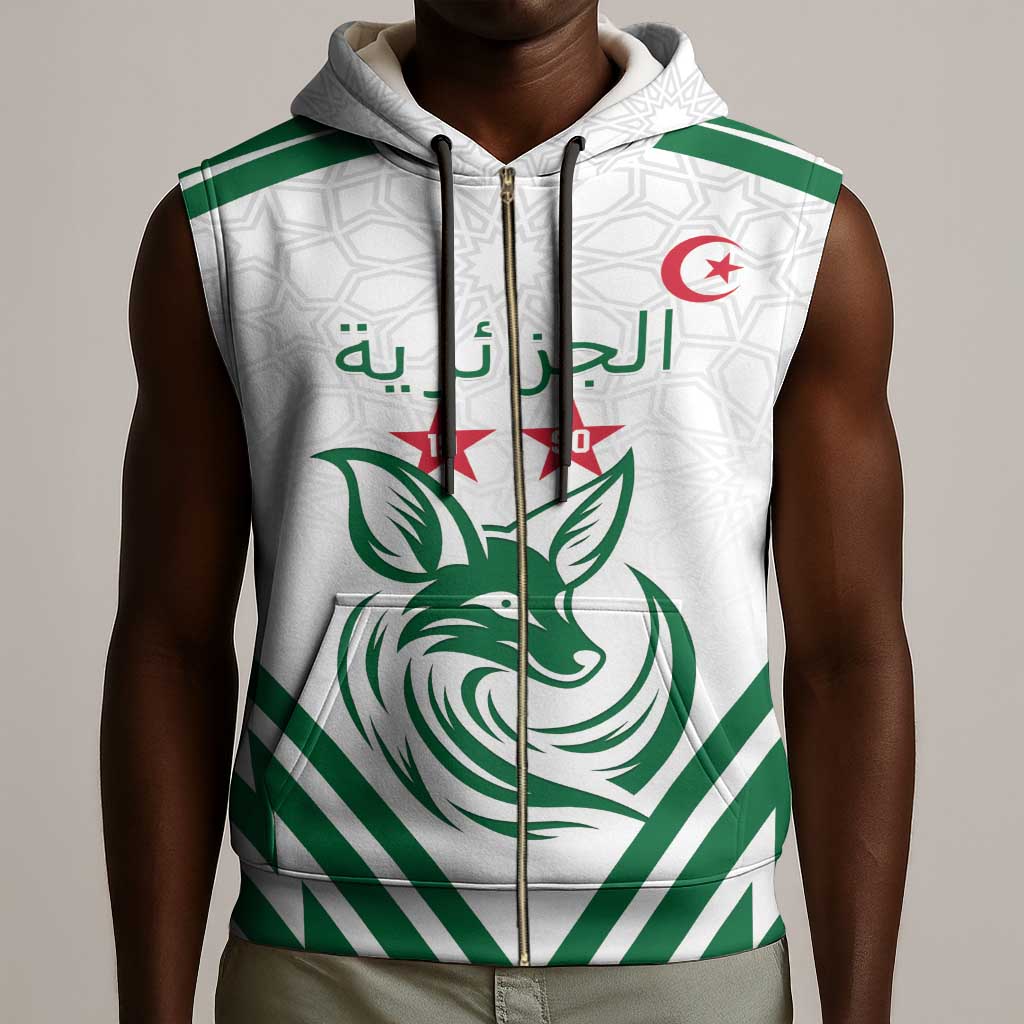 Algeria Football Custom Sleeveless Zip Hoodie Go Champions - African Pride