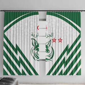 Algeria Football Window Curtain Go Champions - African Pride