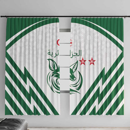 Algeria Football Window Curtain Go Champions - African Pride