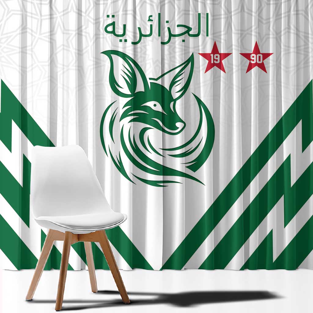 Algeria Football Window Curtain Go Champions - African Pride