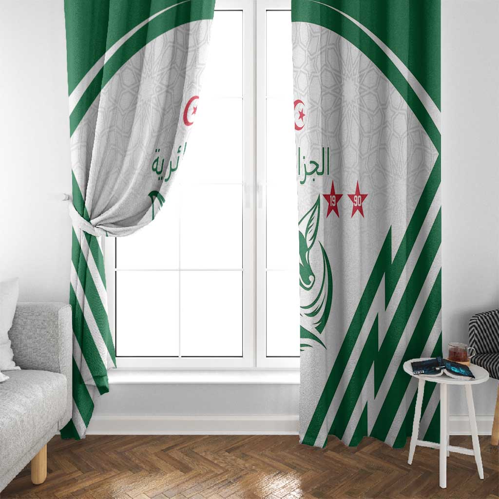 Algeria Football Window Curtain Go Champions - African Pride