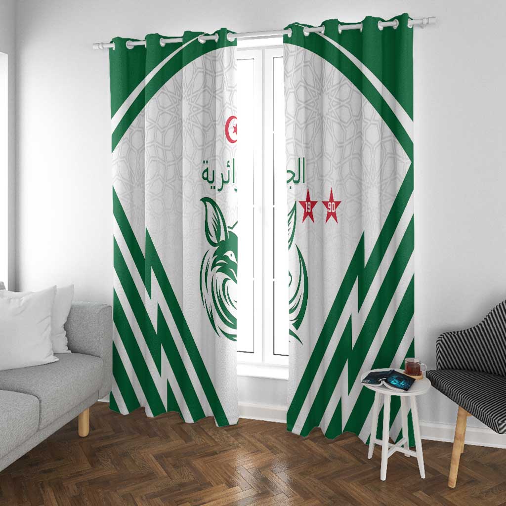Algeria Football Window Curtain Go Champions - African Pride