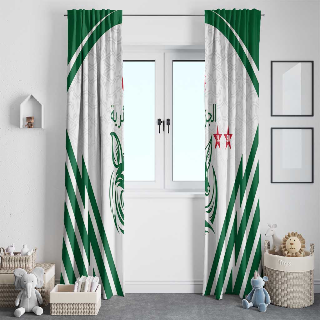 Algeria Football Window Curtain Go Champions - African Pride
