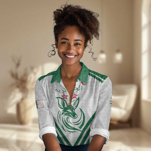 Algeria Football Custom Women Casual Shirt Go Champions - African Pride