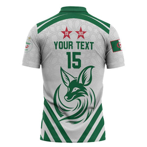 Custom Algeria Football Zipper Polo Shirt Go Fennecs Go