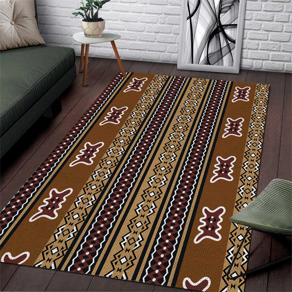 Mali Mud Cloth Area Rug Traditional Bologan Pattern by African Pride