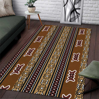 Mali Mud Cloth Area Rug Traditional Bologan Pattern - African Pride