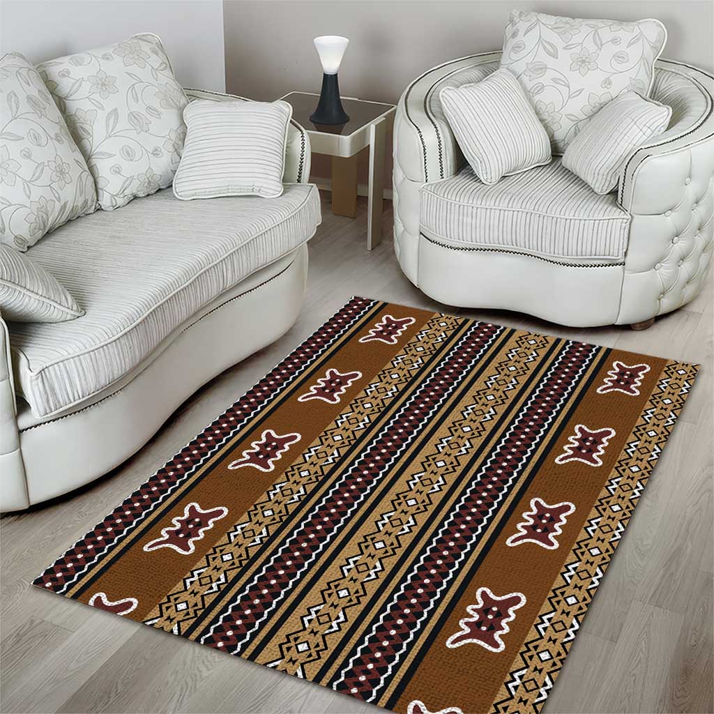 Mali Mud Cloth Area Rug Traditional Bologan Pattern - African Pride