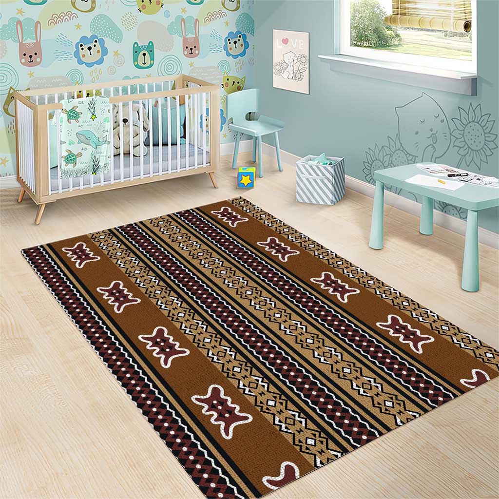 Mali Mud Cloth Area Rug Traditional Bologan Pattern - African Pride
