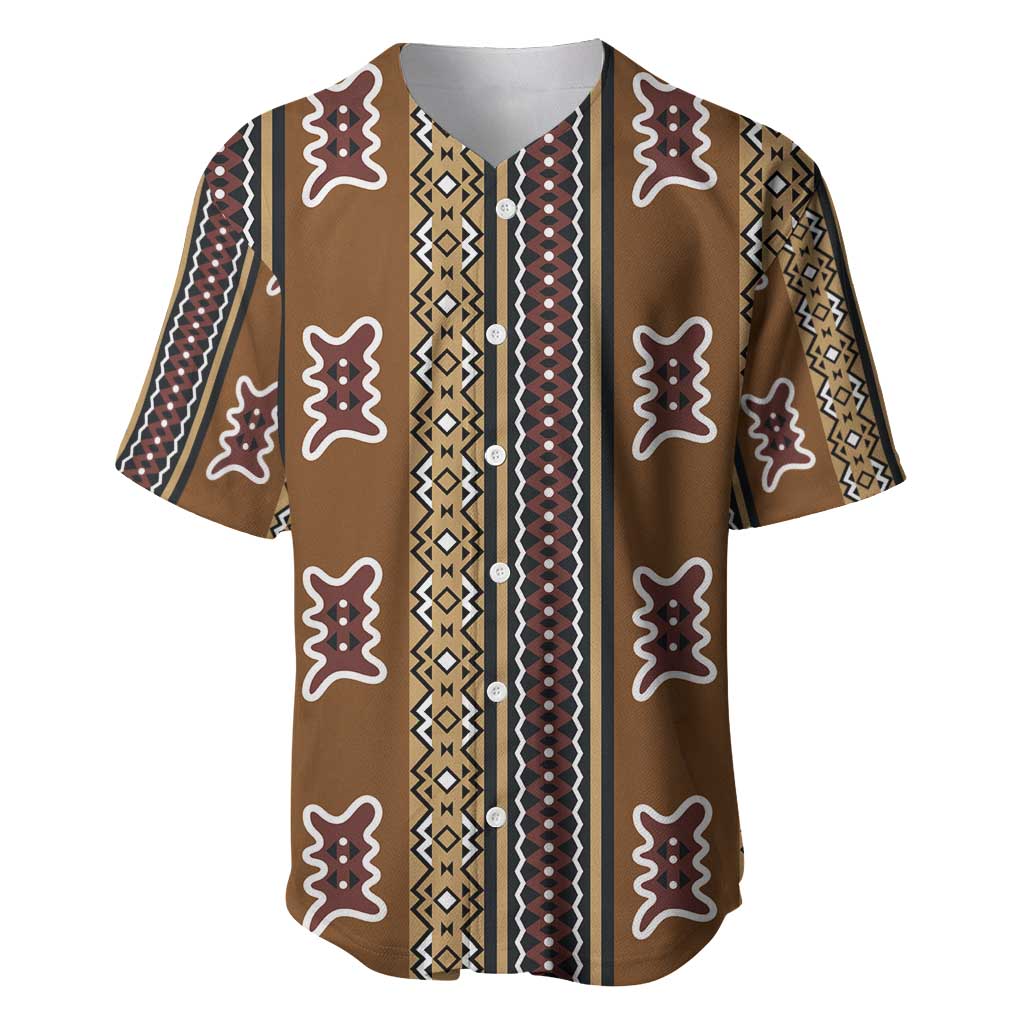 Mali Mud Cloth Baseball Jersey Traditional Bologan Pattern by African Pride