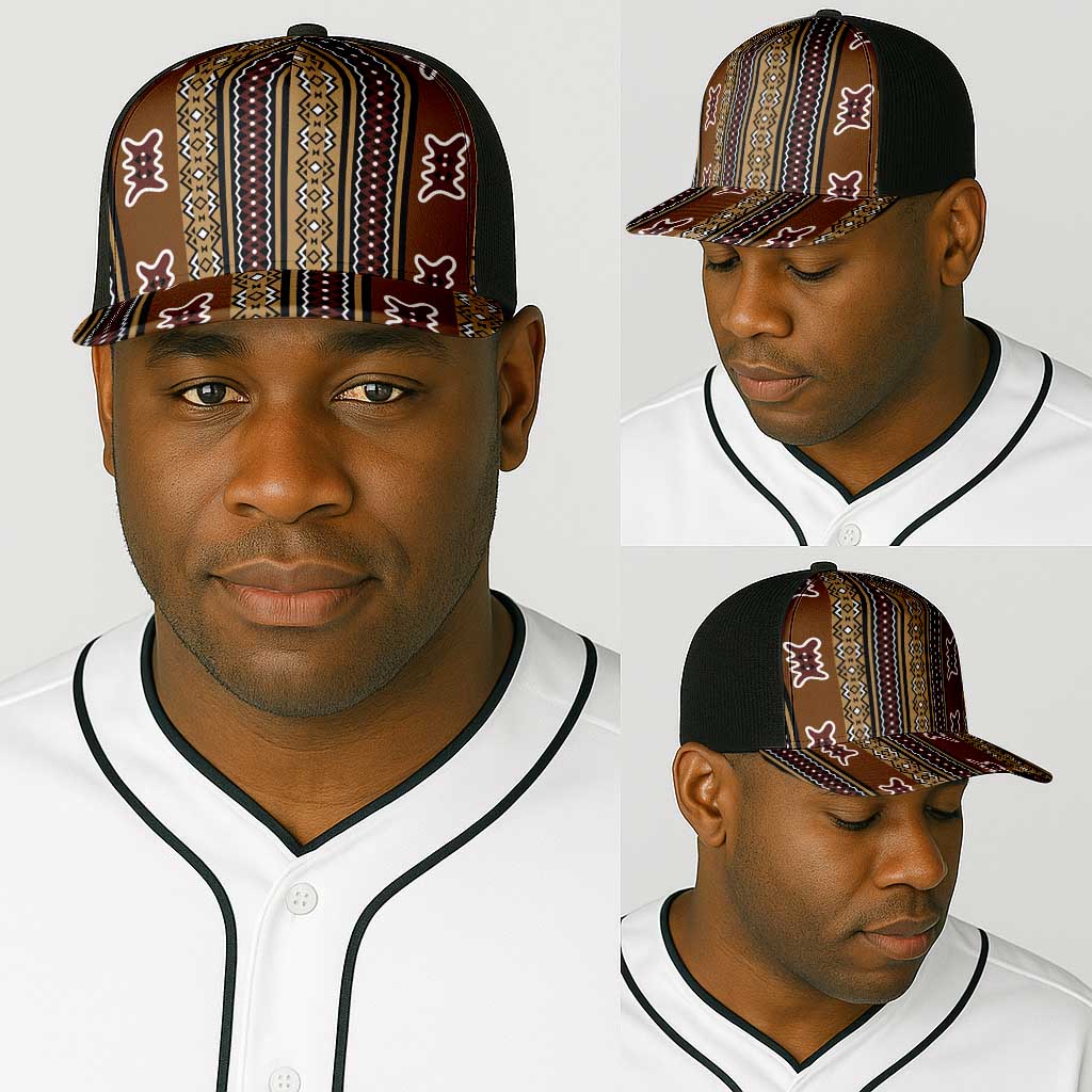 Mali Mud Cloth Baseball Net Cap Traditional Bologan Pattern - African Pride