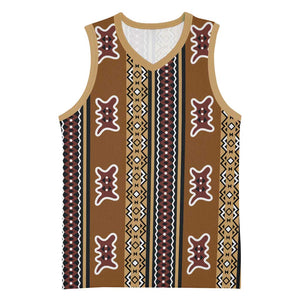 Mali Mud Cloth Basketball Jersey Traditional Bologan Pattern - African Pride