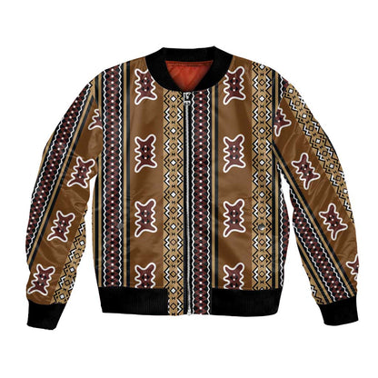 Mali Mud Cloth Bomber Jacket Traditional Bologan Pattern - African Pride