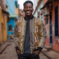 Mali Mud Cloth Bomber Jacket Traditional Bologan Pattern - African Pride