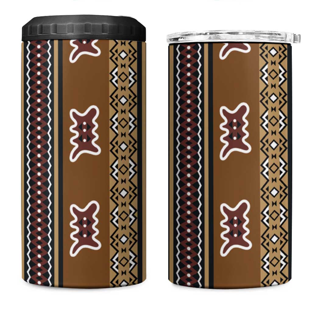 Mali Mud Cloth 4 in 1 Can Cooler Tumbler Traditional Bologan Pattern - African Pride