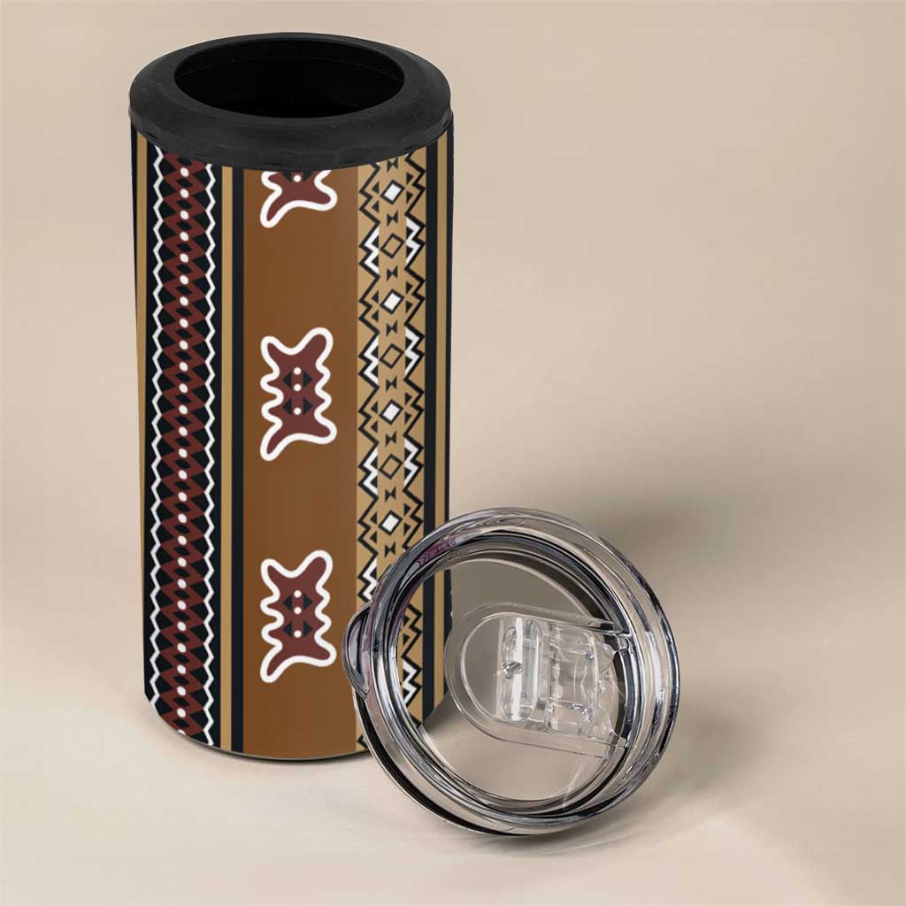 Mali Mud Cloth 4 in 1 Can Cooler Tumbler Traditional Bologan Pattern - African Pride