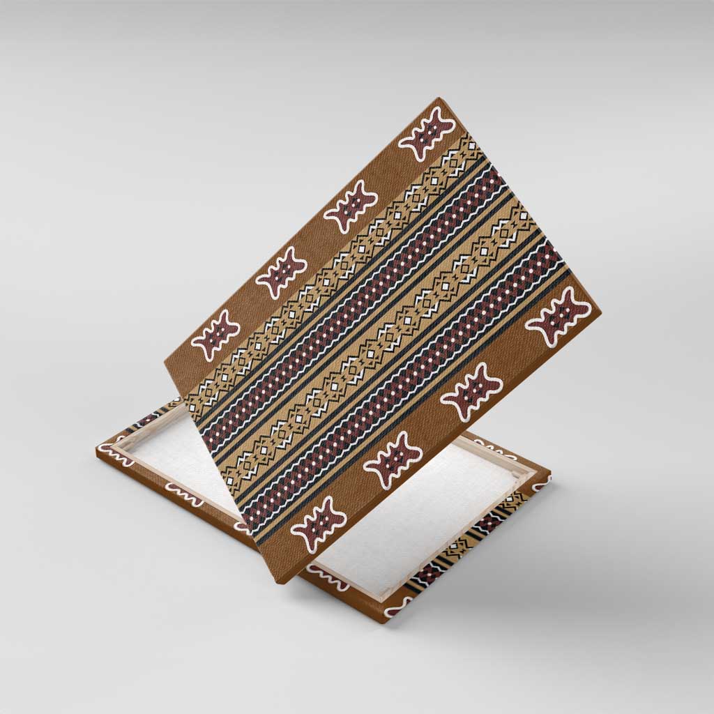 Mali Mud Cloth Canvas Wall Art Traditional Bologan Pattern - African Pride