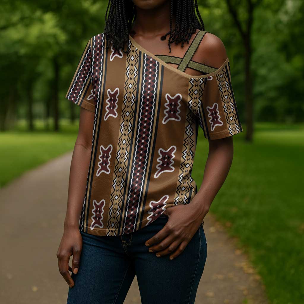 Mali Bologan Mud Cloth Pattern Cross Shoulder Shirt