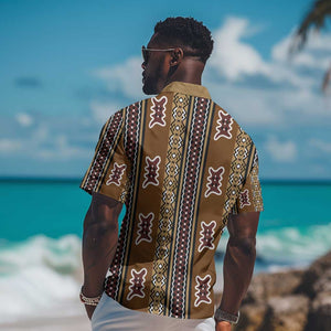 Mali Mud Cloth Hawaiian Shirt Traditional Bologan Pattern - African Pride