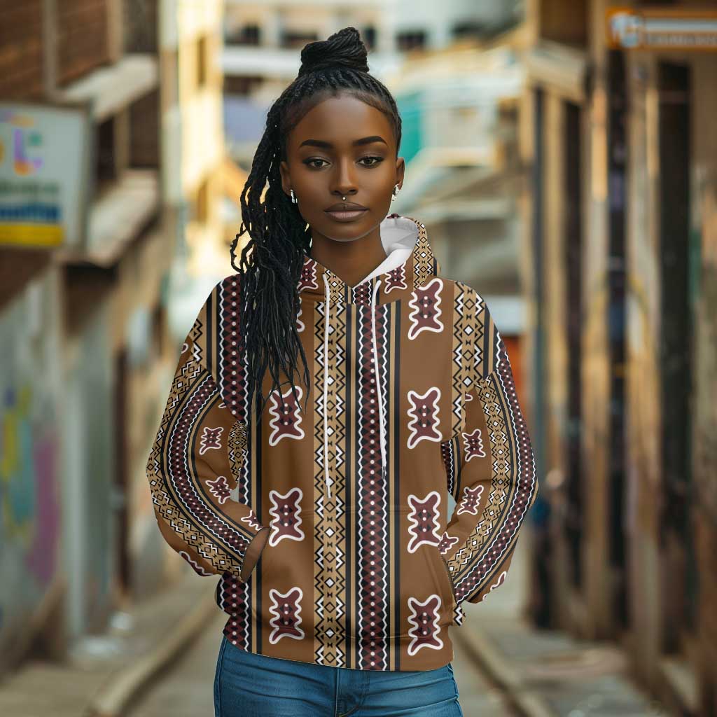 Mali Mud Cloth Hoodie Traditional Bologan Pattern - African Pride
