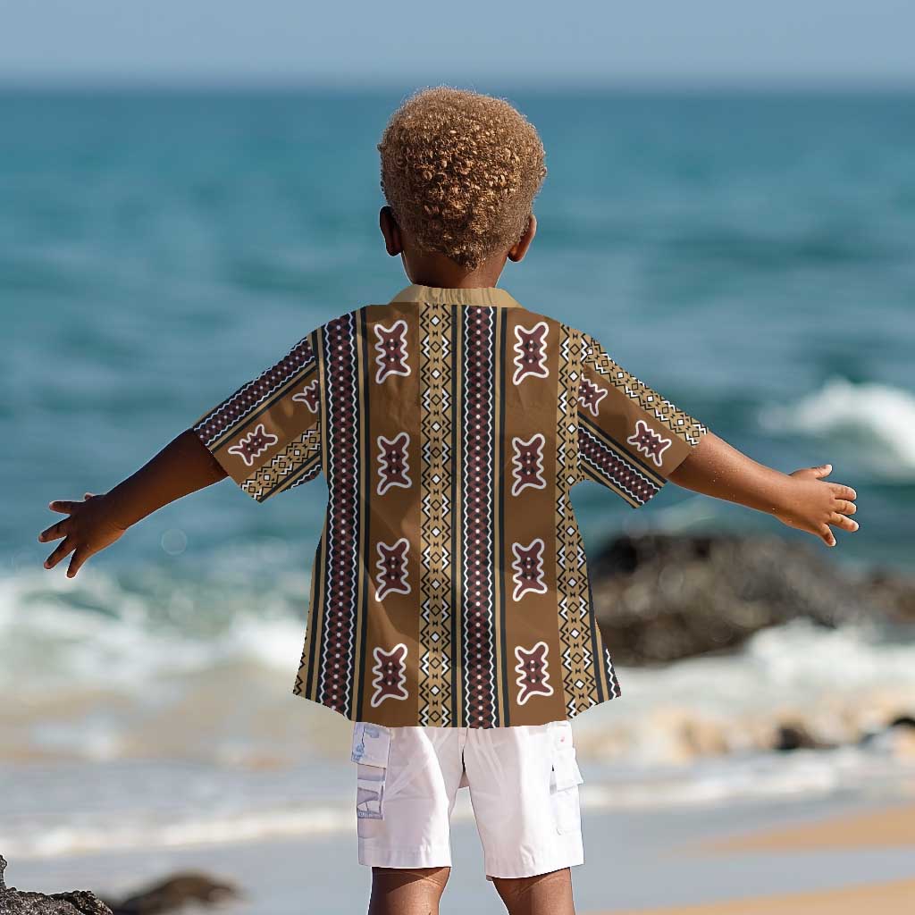 Mali Mud Cloth Kid Hawaiian Shirt Traditional Bologan Pattern - African Pride