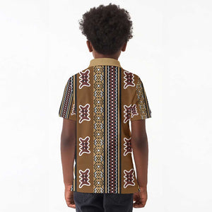 Mali Mud Cloth Kid Polo Shirt Traditional Bologan Pattern - African Pride