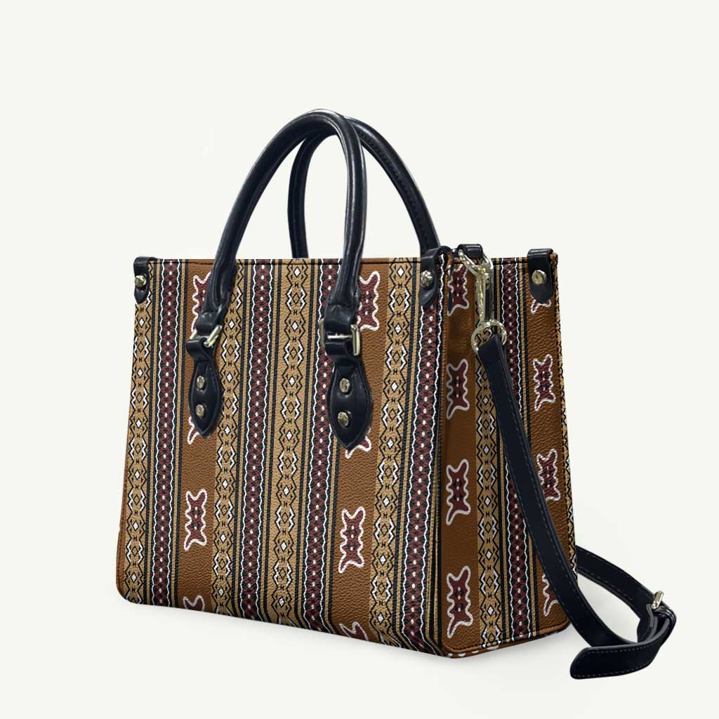 Mali Bologan Mud Cloth Pattern Leather Bag
