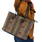 Mali Mud Cloth Leather Tote Bag Traditional Bologan Pattern - African Pride