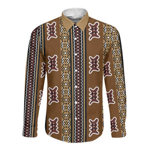 Mali Mud Cloth Long Sleeve Button Shirt Traditional Bologan Pattern - African Pride