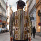 Mali Mud Cloth Long Sleeve Button Shirt Traditional Bologan Pattern - African Pride