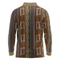 Mali Mud Cloth Long Sleeve Polo Shirt Traditional Bologan Pattern - African Pride