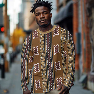 Mali Mud Cloth Long Sleeve Shirt Traditional Bologan Pattern - African Pride