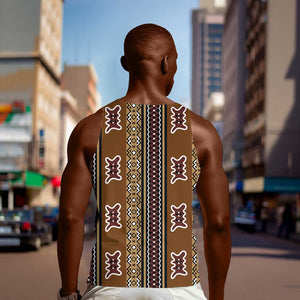 Mali Mud Cloth Men Tank Top Traditional Bologan Pattern - African Pride