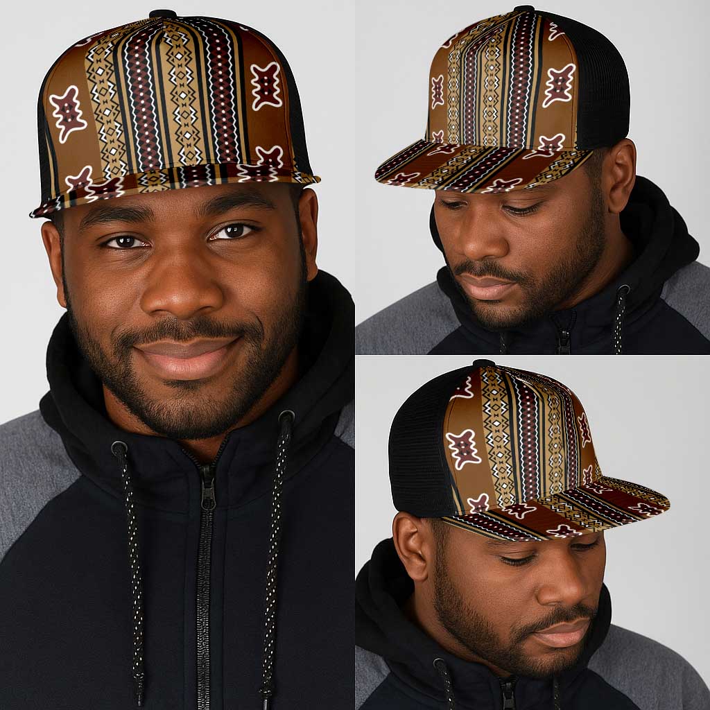 Mali Mud Cloth Mesh Trucker Cap Traditional Bologan Pattern - African Pride