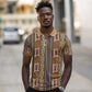 Mali Mud Cloth Polo Shirt Traditional Bologan Pattern - African Pride