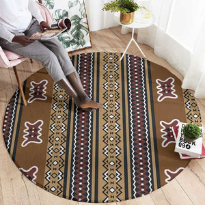 Mali Mud Cloth Round Carpet Traditional Bologan Pattern - African Pride