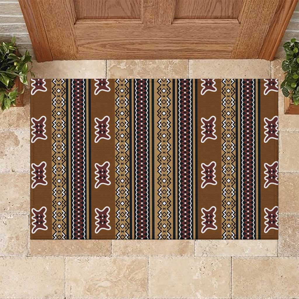Mali Mud Cloth Rubber Doormat Traditional Bologan Pattern by African Pride