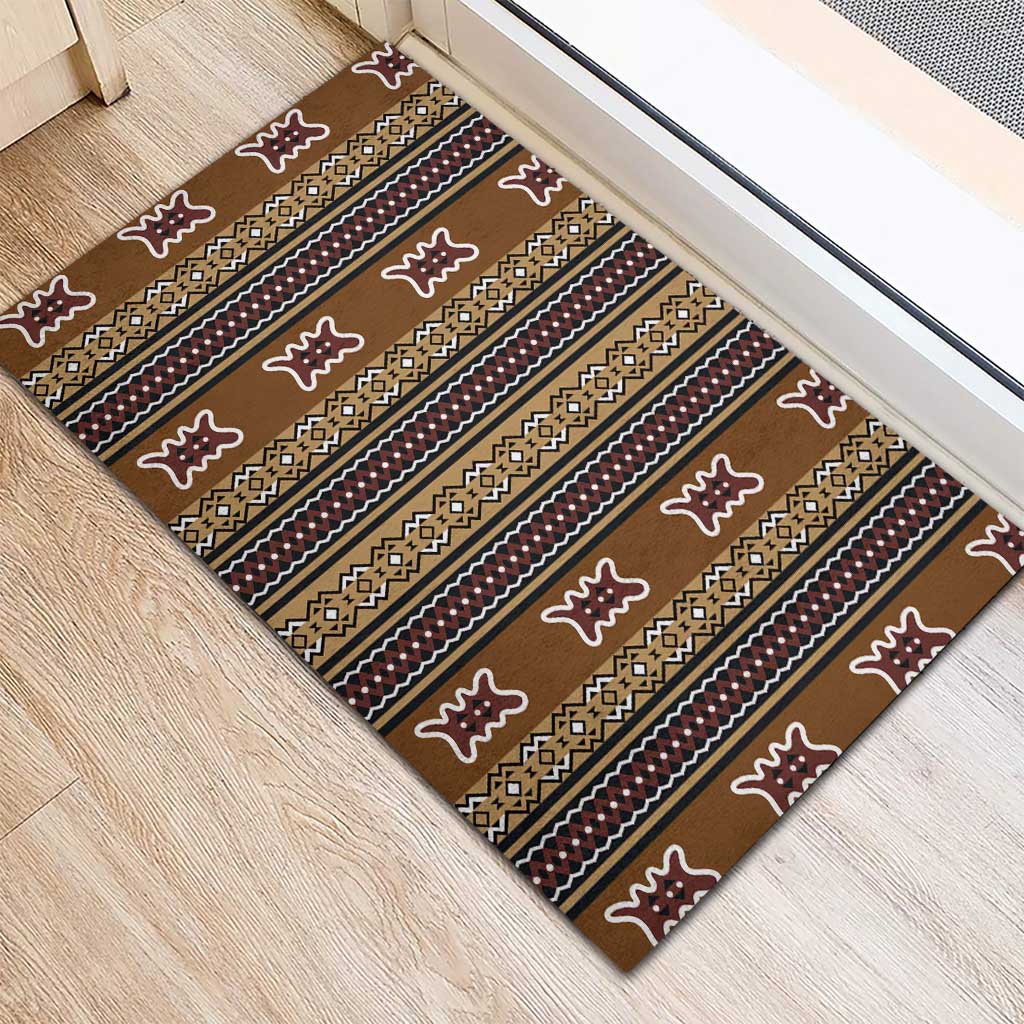 Mali Mud Cloth Rubber Doormat Traditional Bologan Pattern - African Pride