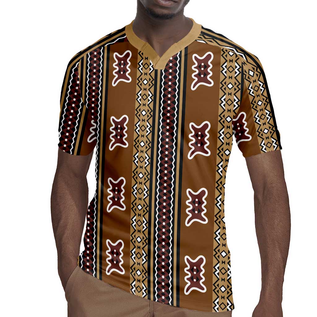 Mali Mud Cloth Rugby Jersey Traditional Bologan Pattern - African Pride