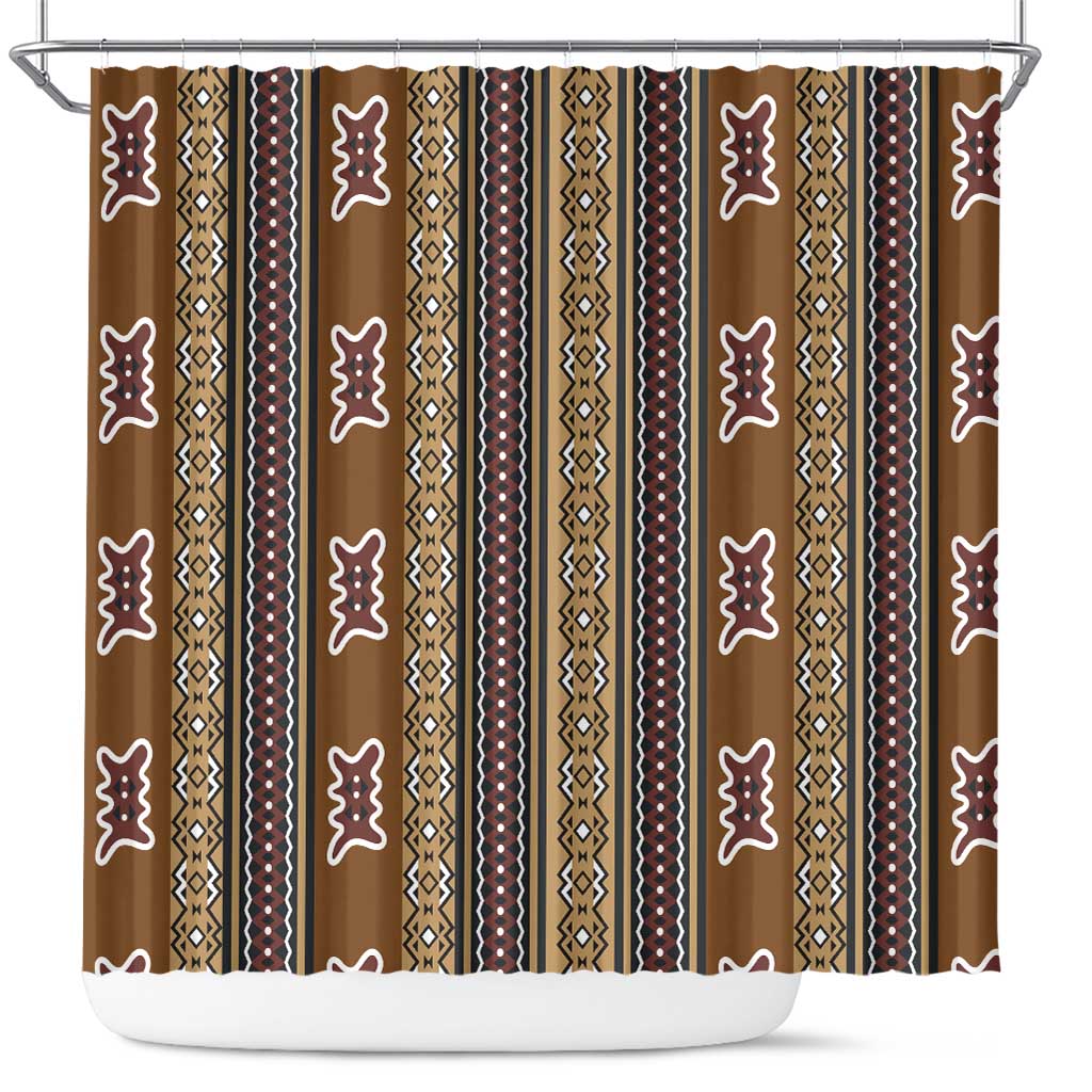 Mali Mud Cloth Shower Curtain Traditional Bologan Pattern by African Pride