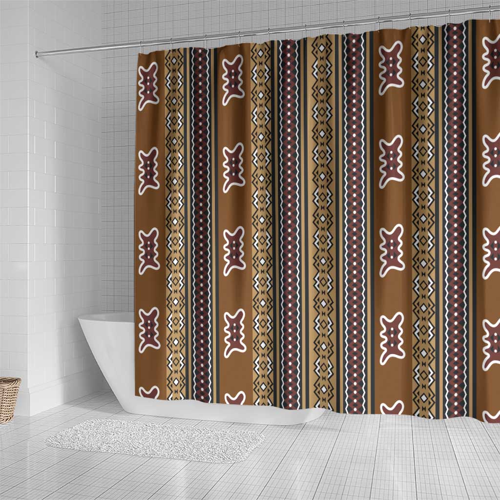 Mali Mud Cloth Shower Curtain Traditional Bologan Pattern - African Pride