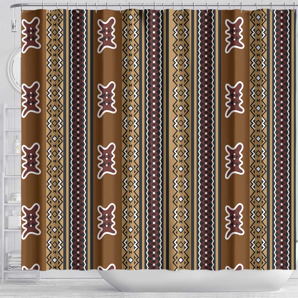 Mali Mud Cloth Shower Curtain Traditional Bologan Pattern - African Pride