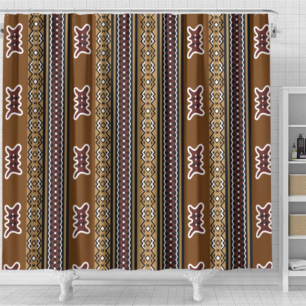Mali Mud Cloth Shower Curtain Traditional Bologan Pattern - African Pride