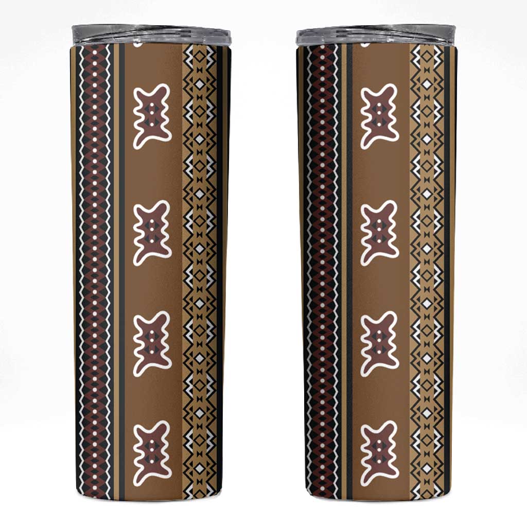 Mali Mud Cloth Skinny Tumbler Traditional Bologan Pattern by African Pride
