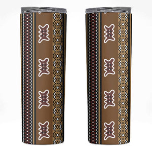 Mali Mud Cloth Skinny Tumbler Traditional Bologan Pattern - African Pride