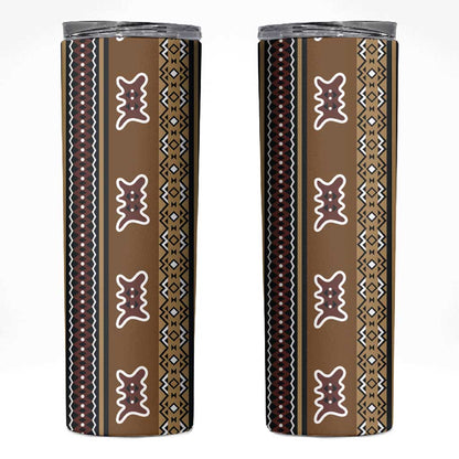 Mali Mud Cloth Skinny Tumbler Traditional Bologan Pattern - African Pride