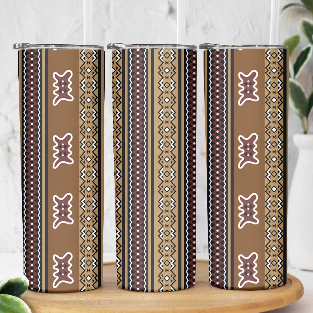 Mali Mud Cloth Skinny Tumbler Traditional Bologan Pattern - African Pride