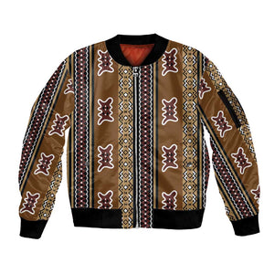 Mali Mud Cloth Sleeve Zip Bomber Jacket Traditional Bologan Pattern - African Pride